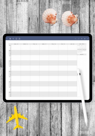 Horizontal Appointment Calendar Template - for GoodNotes