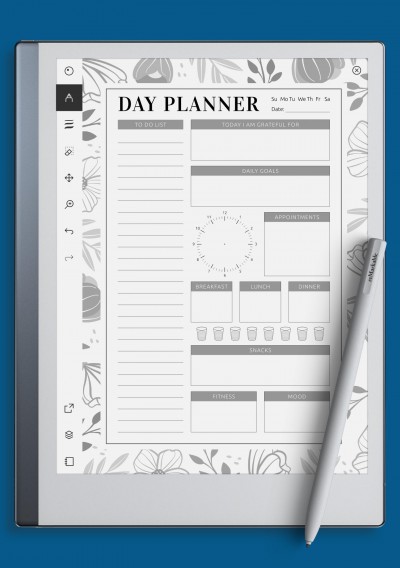 reMarkable Blossom Flowers Daily Planner Template