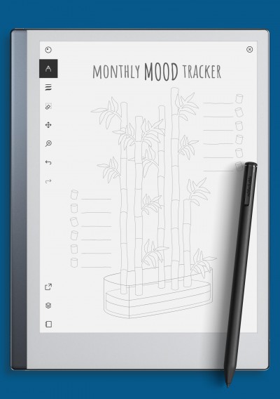 reMarkable Monthly Mood Tracker Template - Bamboo Tree