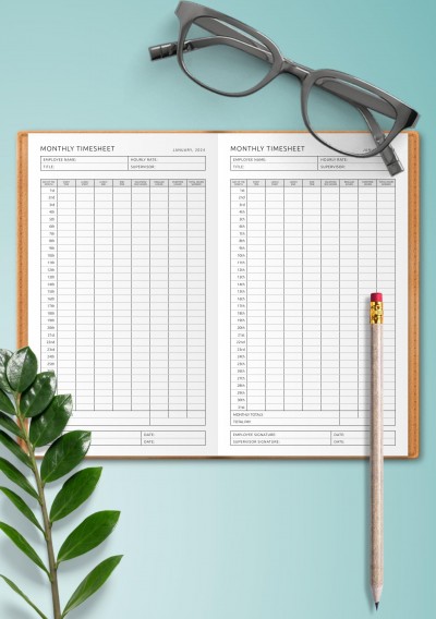 TN Monthly Timesheet Template