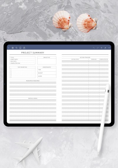 Project Summary Template template for GoodNotes
