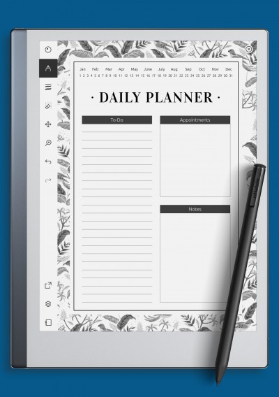 reMarkable Undated Daily Template with To-Do list