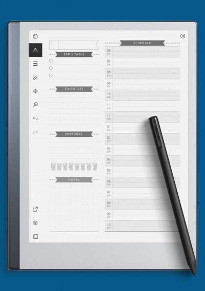 reMarkable Undated Daily Planner Template - Casual Style