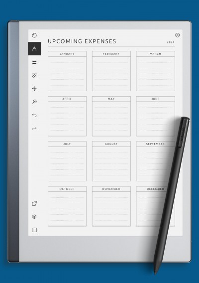 reMarkable Upcoming Expenses Template