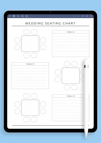 GoodNotes Wedding Seating Chart Template - Original 