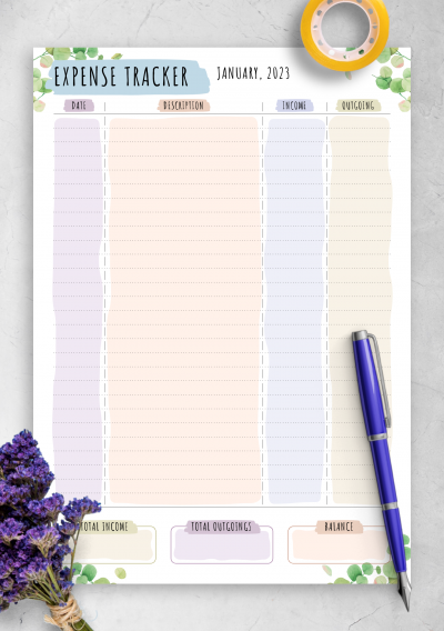 Download Expense Tracker - Floral Style