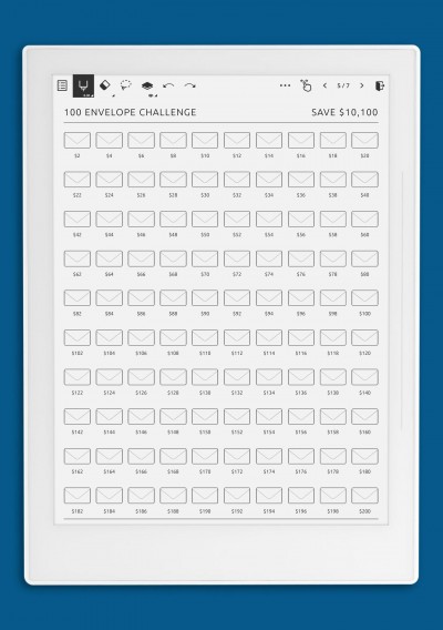 Supernote 100 Envelope Challenge - Save $10,100