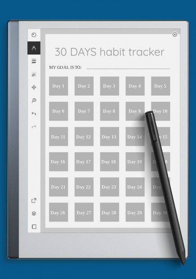 reMarkable 30 Days Habit Tracker Template