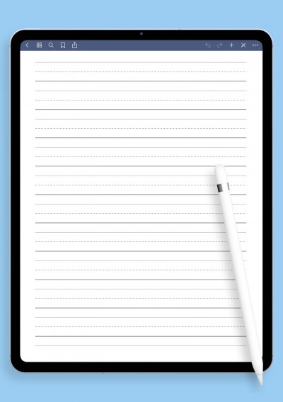 3/4 inch Rule Handwriting Paper template for GoodNotes