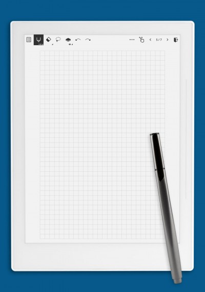 5 Squares per inch Graph Paper template for Supernote