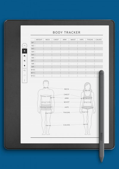 Body Tracker Template for Kindle Scribe
