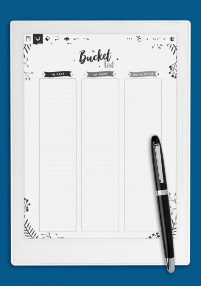 Christmas Style - Bucket List Template for Supernote A5X