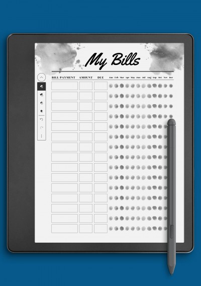 Kindle Scribe monthly budget template