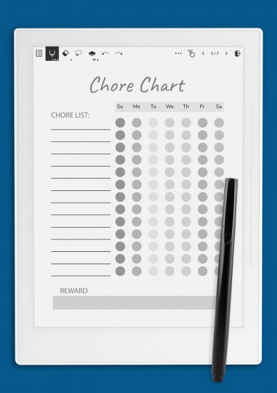 Supernote Weekly Chore Chart Template