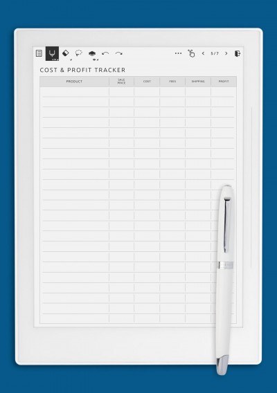Supernote Cost & Profit Tracker Template