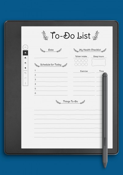 Daily To Do List Template for Kindle Scribe