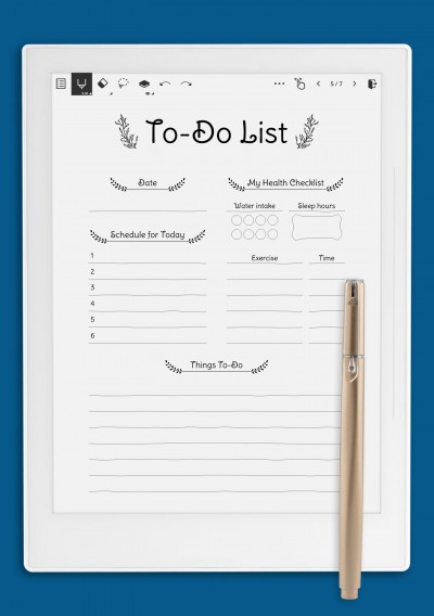 Daily To Do List Template for Supernote
