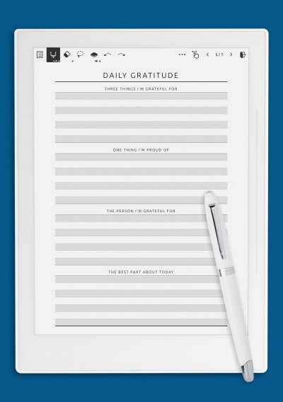Daily Gratitude Template for Supernote