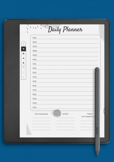 Daily Planner with Time Slots Template for Kindle Scribe