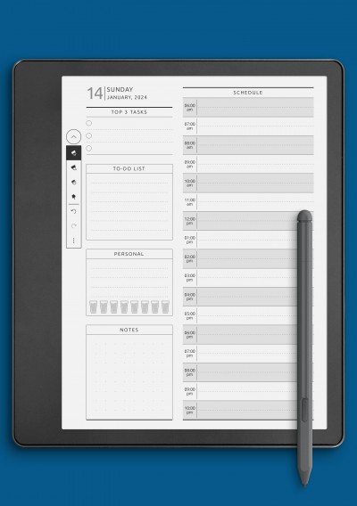 Dated Daily Planner - Original Style Template for Kindle Scribe