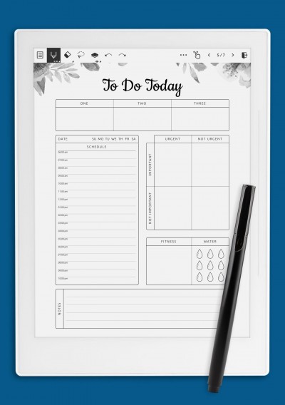 Supernote A6X To Do Today Template