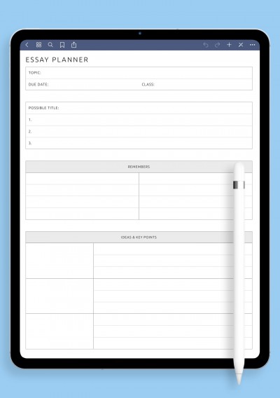 GoodNotes Essay Planner Template