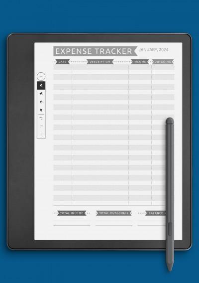 Kindle Scribe Expense Tracker - Casual Style Template 