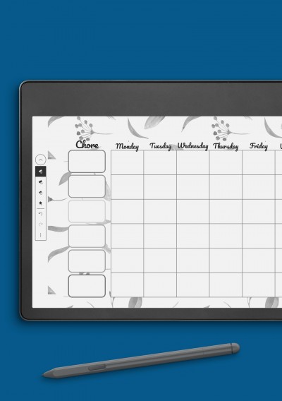 Amazon Kindle Floral Chore Chart Template