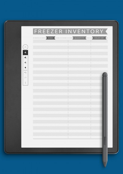 Freezer Inventory - Casual Style Template for Kindle Scribe