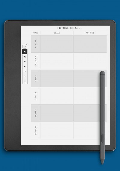 Future Financial Goals Template for Kindle Scribe