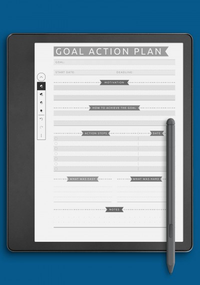 Kindle Scribe Goal Action Plan - Casual Style Template