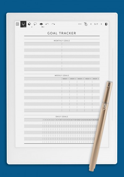 Goal Tracker - Original Style Template for Supernote