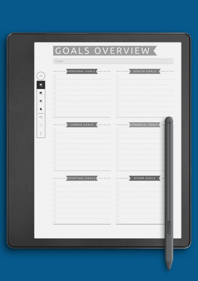 Kindle Scribe Goals Overview - Casual Style Template