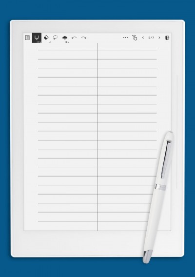 Gregg ruled paper template for Supernote