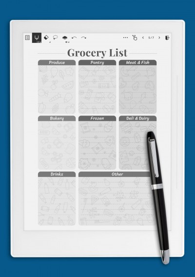 Supernote Grocery list template
