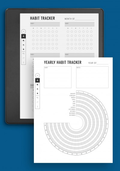 Habit Tracker Template for Kindle Scribe