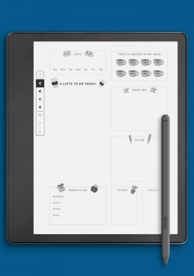 Happy Cute Daily Planner Template for Kindle Scribe