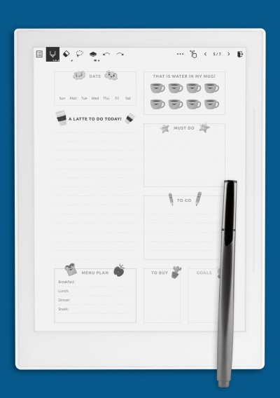 Supernote A5X Happy Cute Daily Planner Template