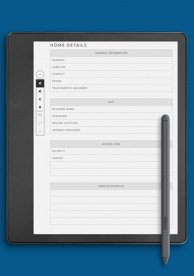 Home Details Template for Kindle Scribe