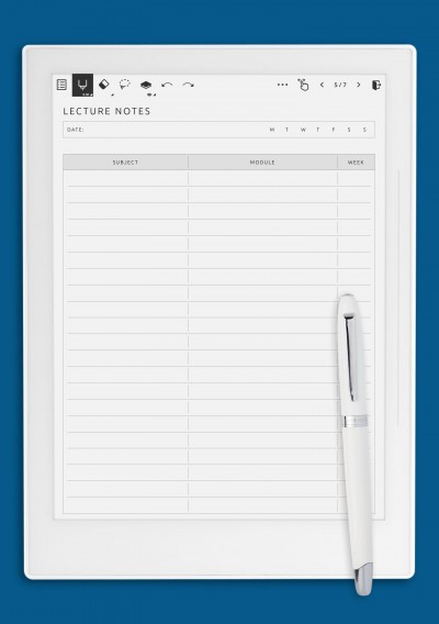 Lecture Notes Template for Supernote A6X