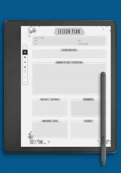 Lesson Plan - Floral Style Template for Kindle Scribe