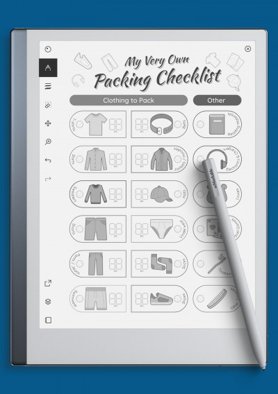 reMarkable Packing Checklist for Boy Template