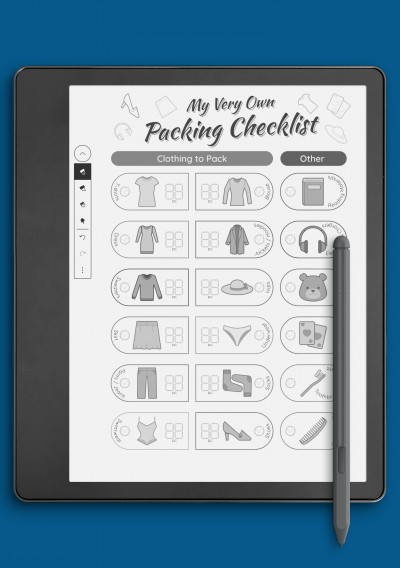 Packing Checklist for Girl Template for Kindle Scribe