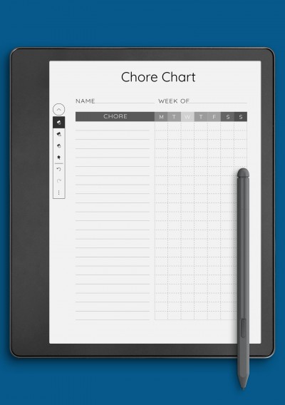 Personal Chore Chart Template for Kindle Scribe