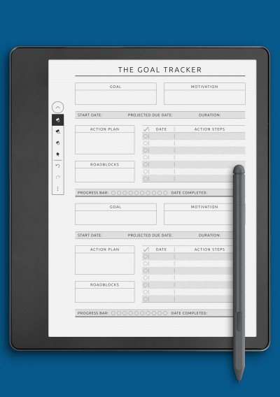Kindle Scribe Personal Goal Tracker - Original Style Template