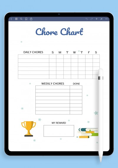 Reward Chore Chart Template for Notability