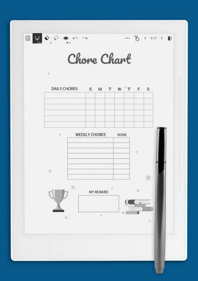 Reward Chore Chart Template for Supernote