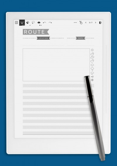 Route Planning Template - Casual Style for Supernote