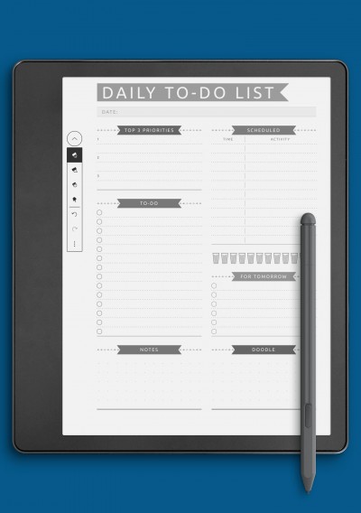 Scheduled Daily To Do List - Casual Style Template for Kindle Scribe