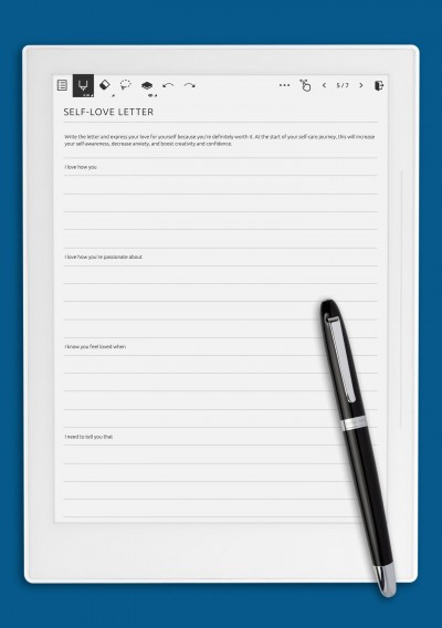 Supernote A6X Self-Love Letter Template